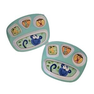Circo Jungle SET OF 2 Colorful Monkeys Kids Toddler Plates 9.5" Melamine